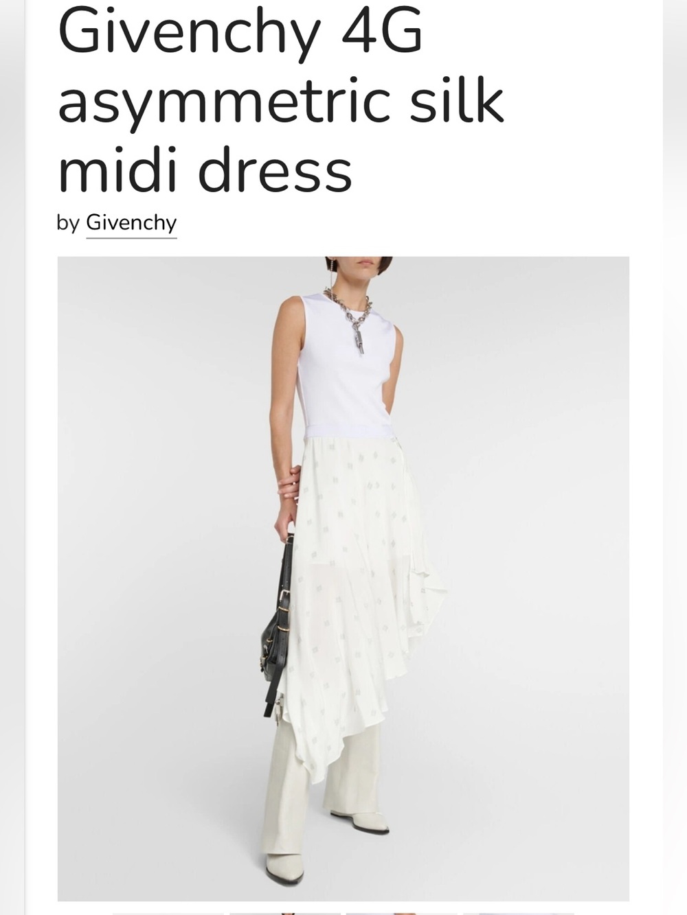 Givenchy White Asymmetric 4G Jacquard Skirt